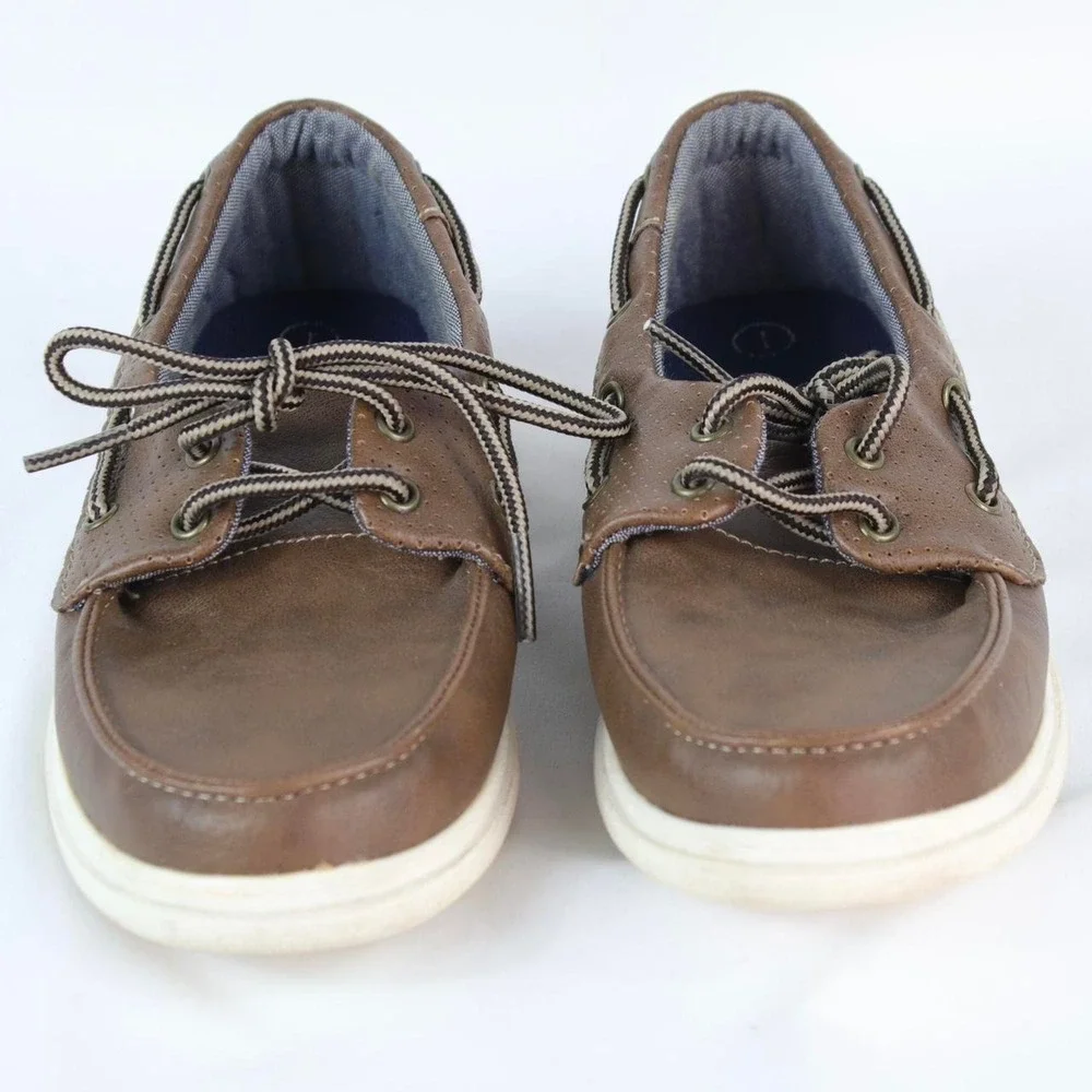 American Eagle Brown Leather‎ Boat Shoes Boys Size 1
